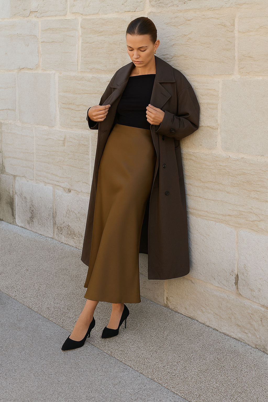 Ayla | Dames rok met hoge taille maxi lengte