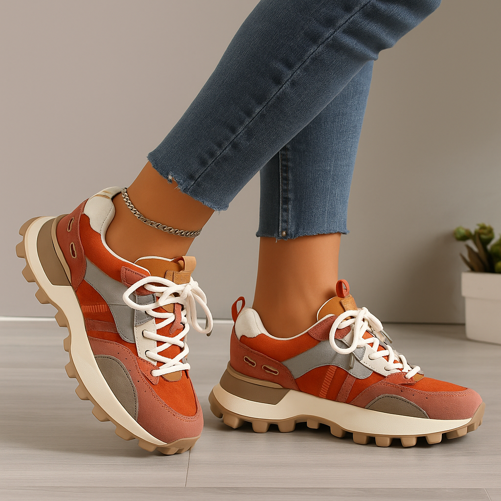 Romi | Dames sneakers met veters profielzool