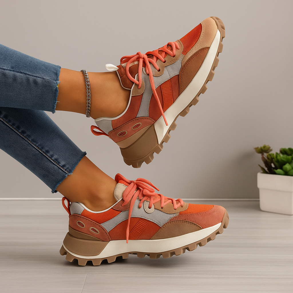 Romi | Dames sneakers met veters profielzool