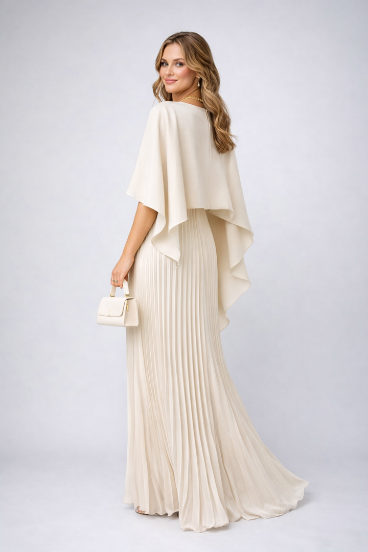 Marina | Dames jurk met cape plissé
