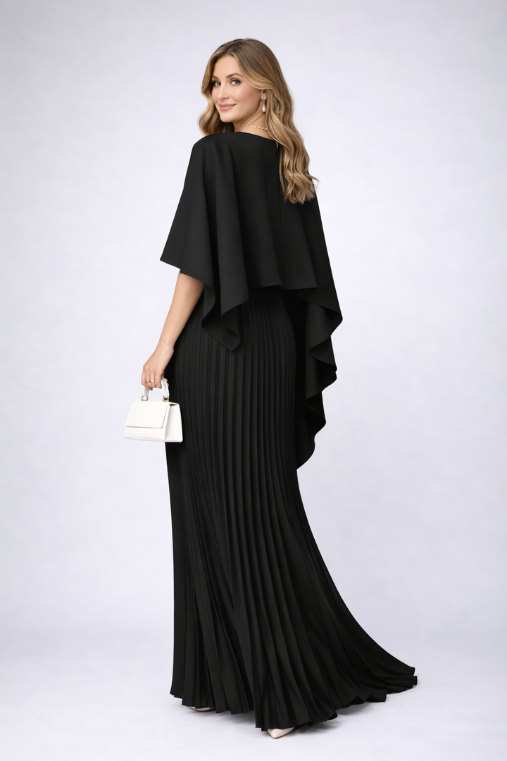 Marina | Dames jurk met cape plissé