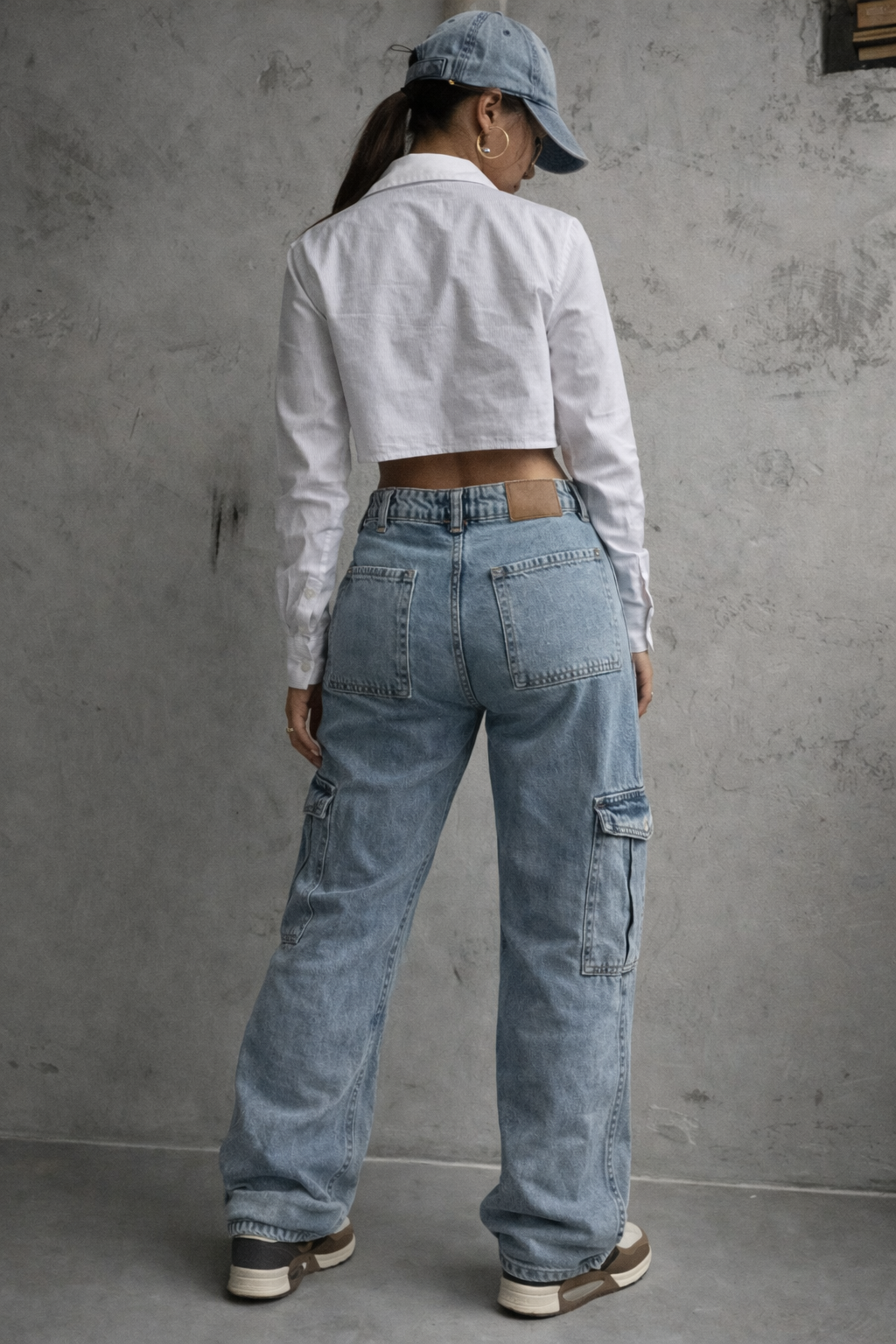 Janiyah | Dames cargo jeans met zakken – straight fit en low waist