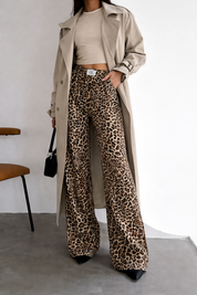 Fallon | Trending Luipaardprint Jeans met Rechte Pijpen