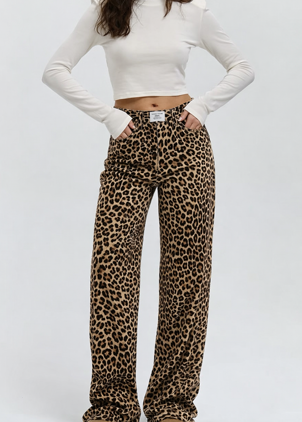 Fallon | Trending Luipaardprint Jeans met Rechte Pijpen
