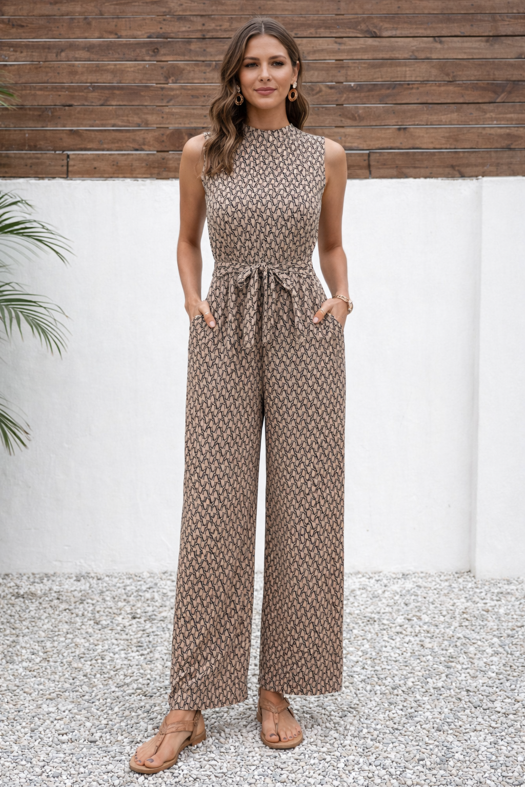 Femke | Dames jumpsuit met taillekoord zijzakken