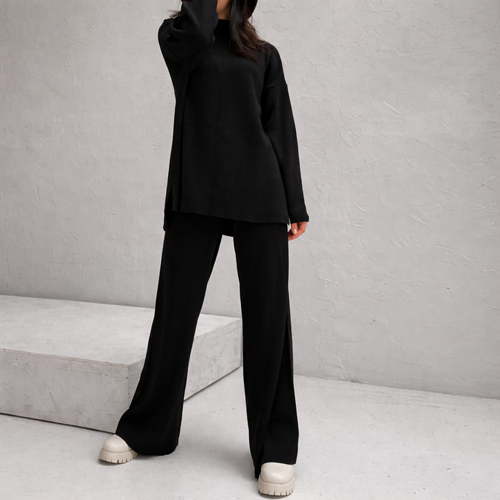 Olga | Dames set met coltrui wijde broek