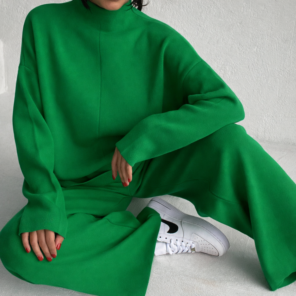 Olga | Dames set met coltrui wijde broek