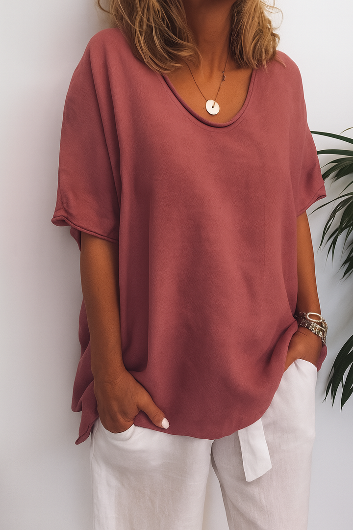Lisanna | Dames shirt met ronde hals en mouwen