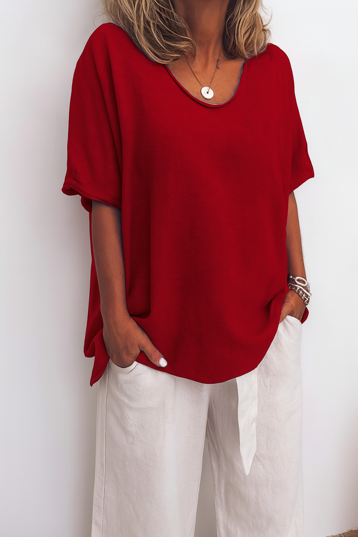 Lisanna | Dames shirt met ronde hals en mouwen