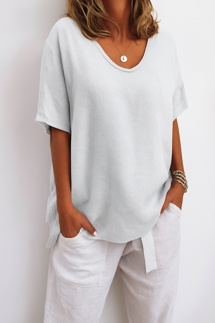 Lisanna | Dames shirt met ronde hals en mouwen