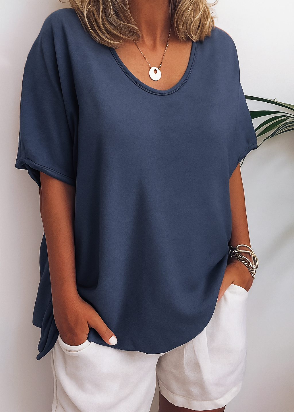Briget | Luchtige Katoen Stof T-Shirt – Tijdloze Comfort & Elegantie