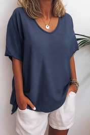 Briget | Luchtige Katoen Stof T-Shirt – Tijdloze Comfort & Elegantie
