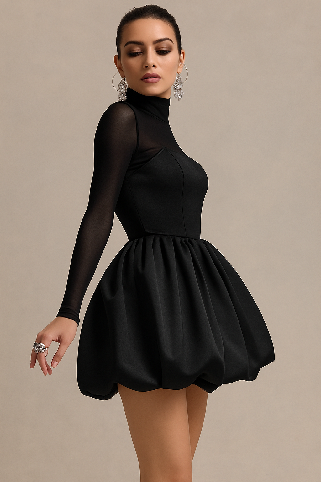 Bina | Luxe Mini-Jurk met Pofrok - Glamoureus met Vrouwelijke Flair