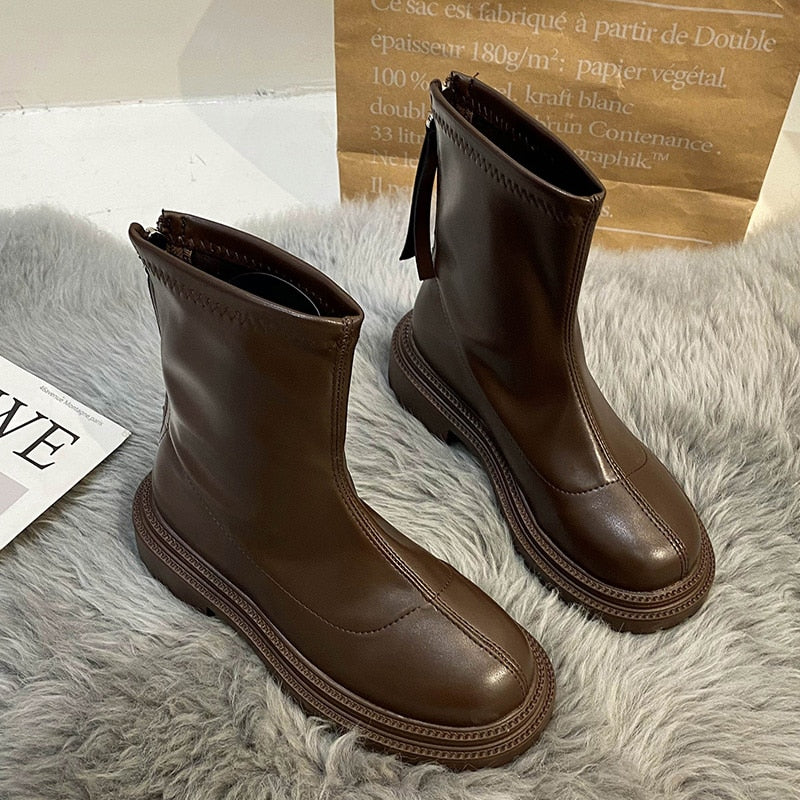 Chloe | Stijlvolle Stoere Dames Laarzen - Hoogwaardige PU-Leer, Elegante Look
