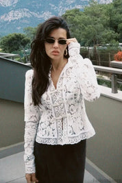 Cleo | Dames Kanten Blouse - Ademend en Elegant