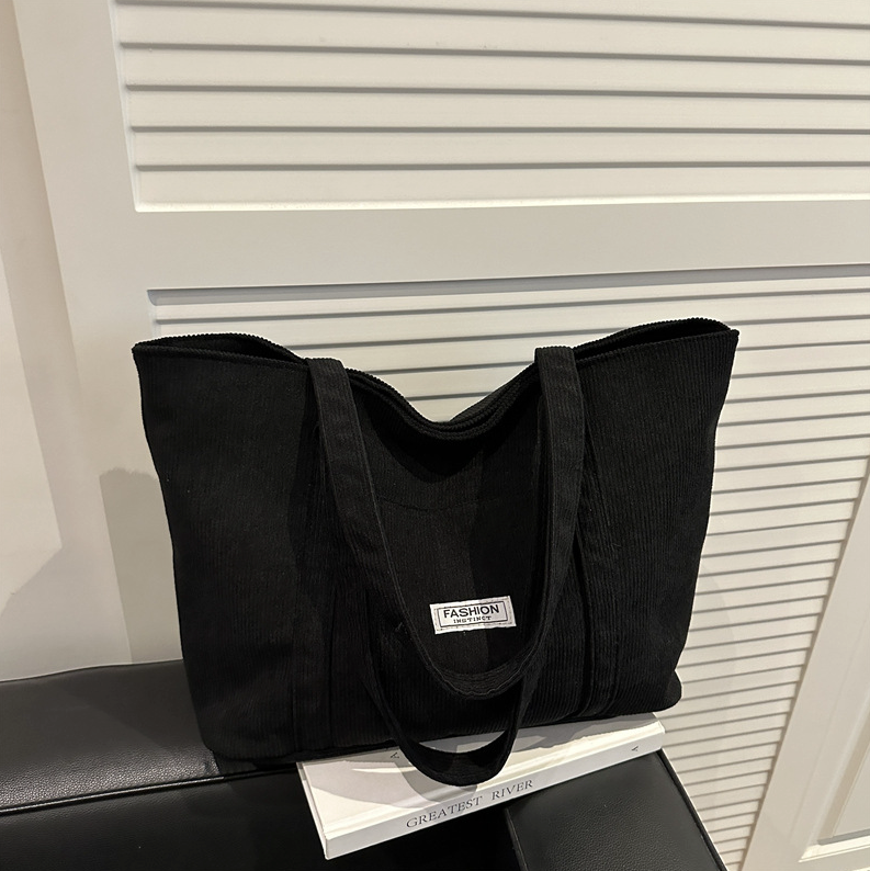 Cora | Grote Tote Tas Dames- Zachte Corduroy Stof, Ruim Ontwerp