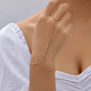 Elicia | Goudkleurige Armband met Ring - Elegant met Verstelbare Sluting