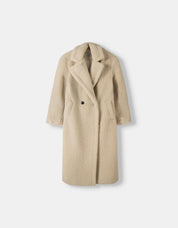 Cynthia | Lange Winterjas Dames - Zachte Teddy Jas met Double-Breasted Look