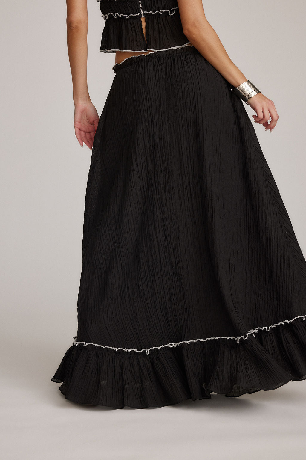 Charleigh | Dames tweedelige set met spaghettibandjes lange rok