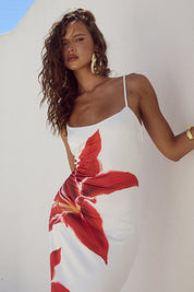 Ailisa | Trendy Midi Jurk met Bloemen - Elegant & Comfortabel