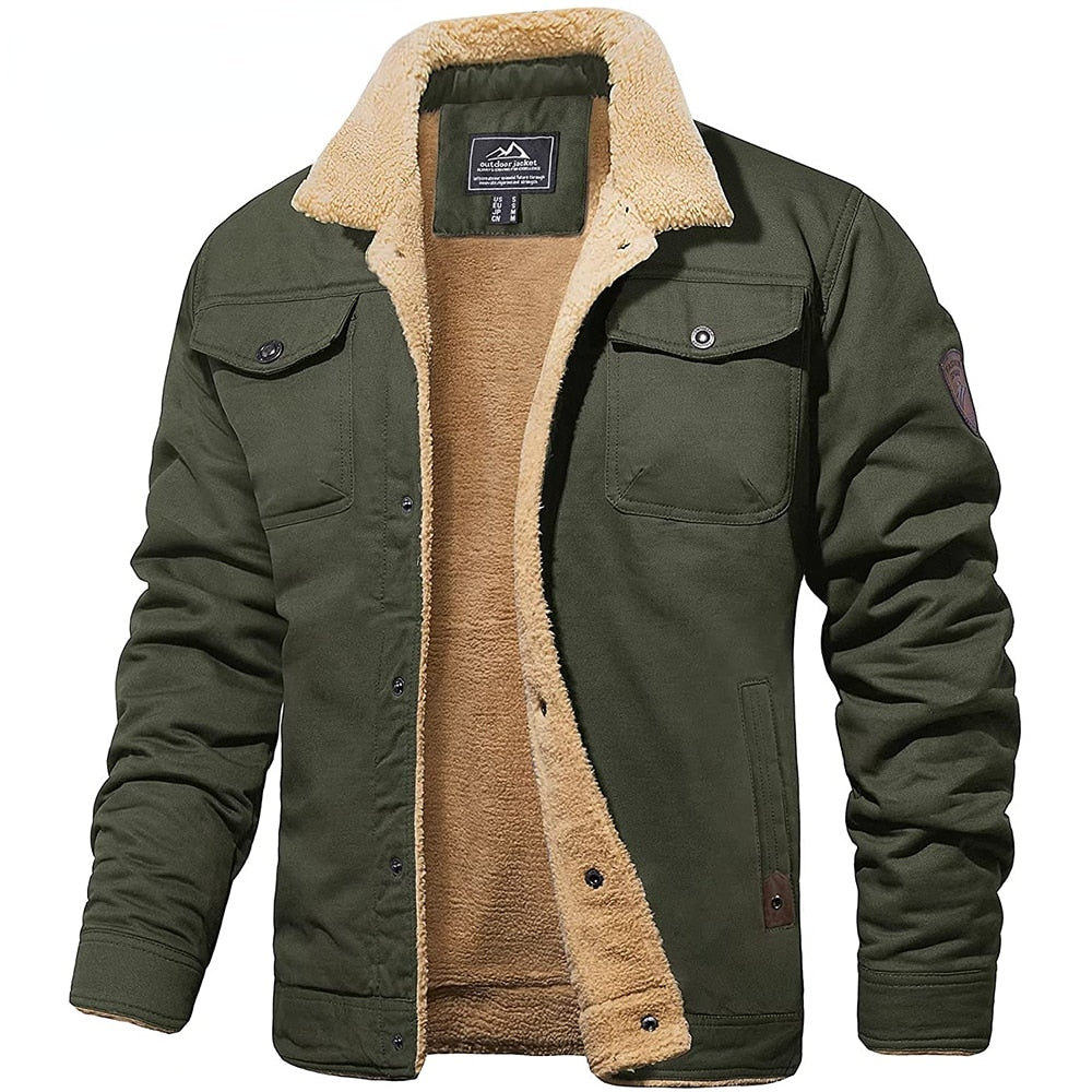 Heren Sherpa-Voering Warme Casual Winterjas