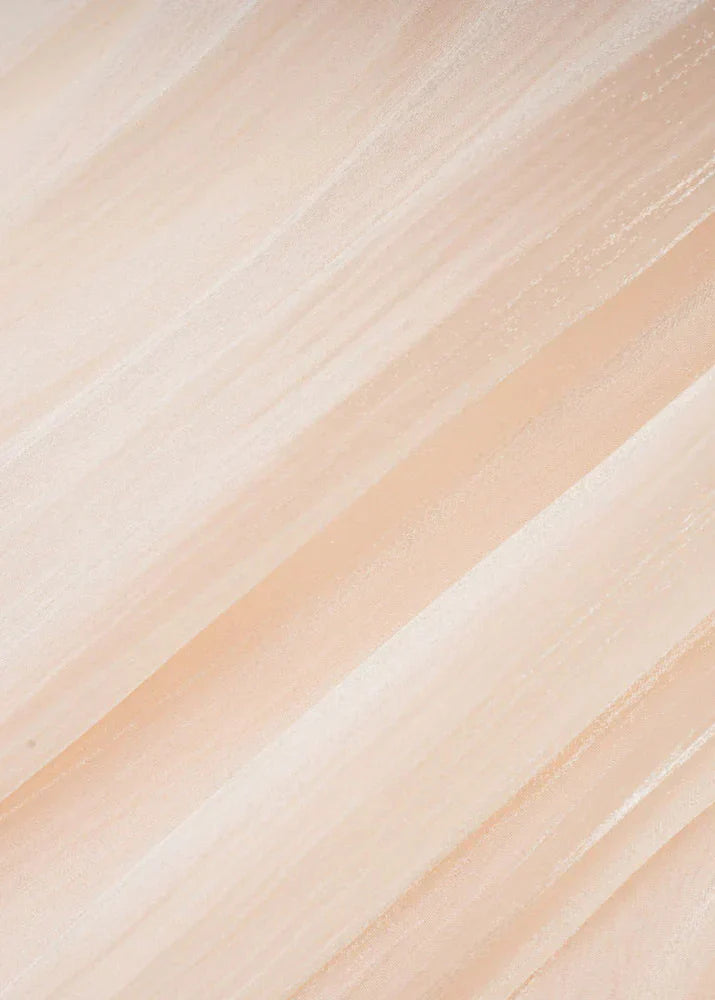 Lucetta | Champagne Mini Jurk met Plooi & Parelknopen