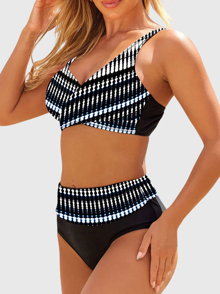 Astrid | Dames bikini met hoge taille en overslagtop