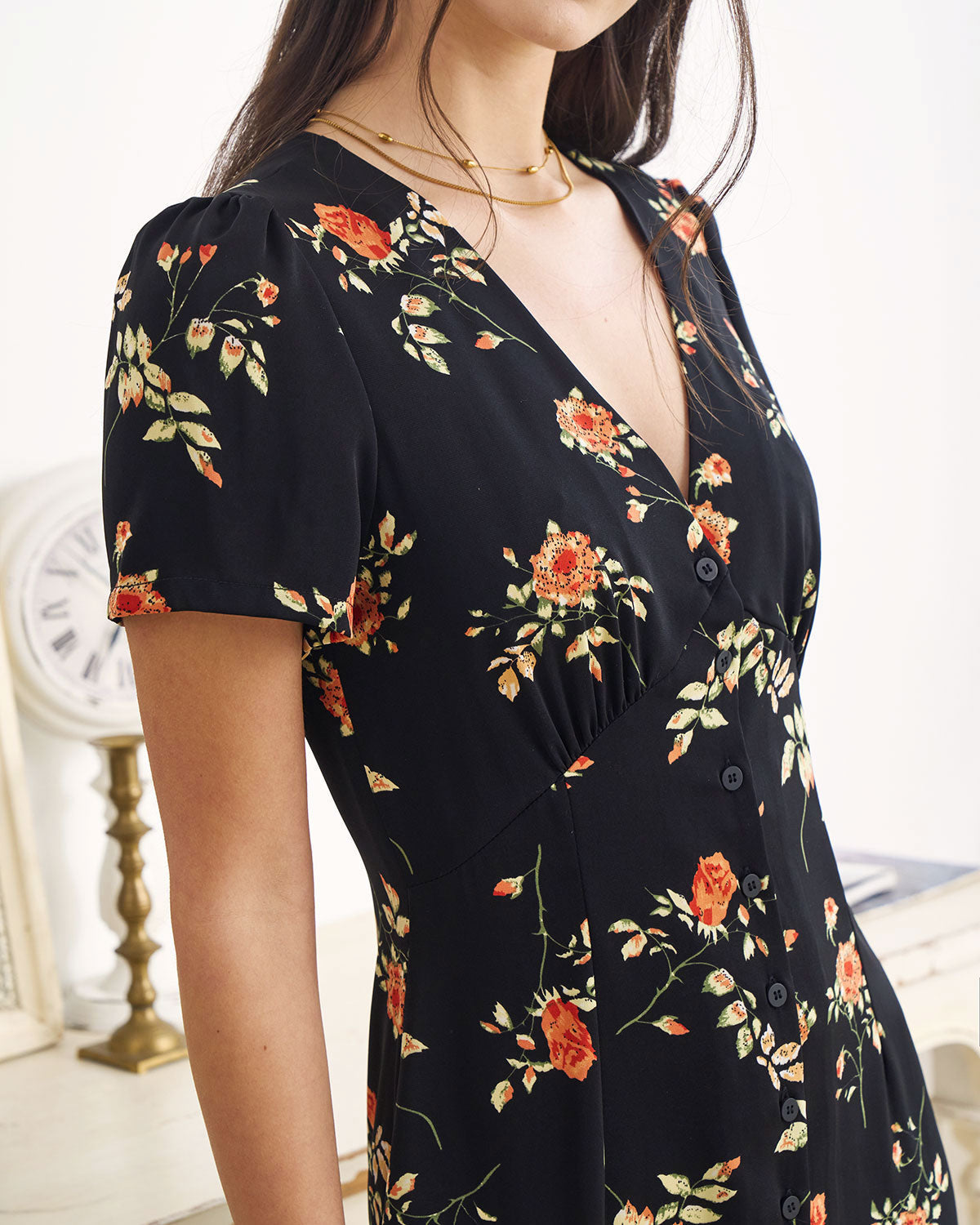Daisy | V-hals Maxi Jurk met Bloemenprint, Verfijnd en Comfortabel