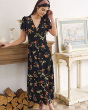 Daisy | V-hals Maxi Jurk met Bloemenprint, Verfijnd en Comfortabel