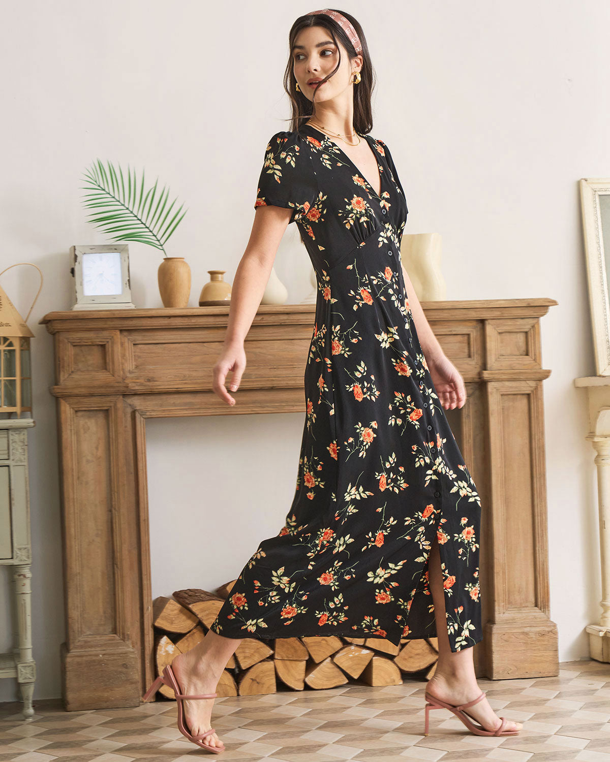 Daisy___Dames_Jurk_-_V-hals_met_Bloemenprint__Elegante_Maxi_Jurk_7.jpg