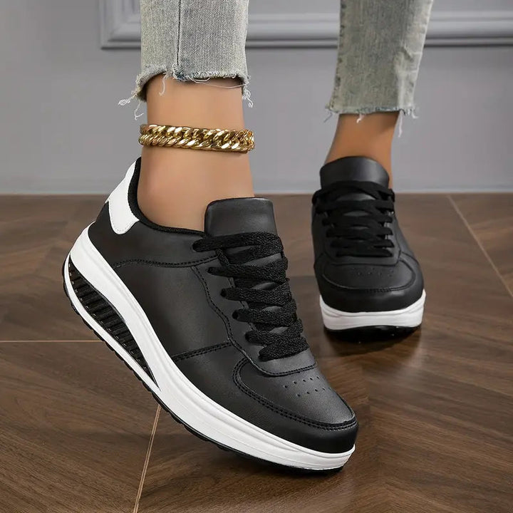Presley | Dames sneakers met veters en platformzool