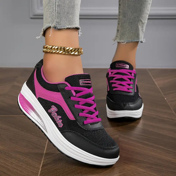 Presley | Dames sneakers met veters en platformzool