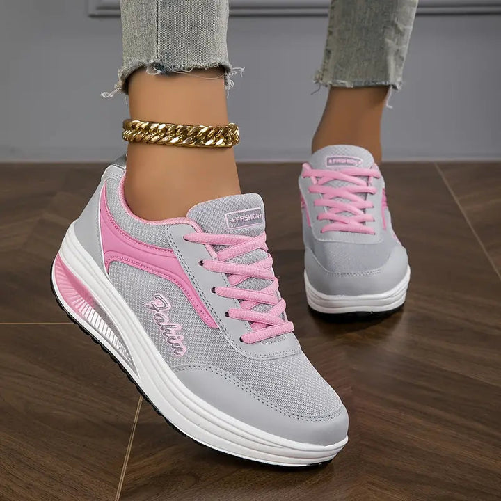 Presley | Dames sneakers met veters en platformzool
