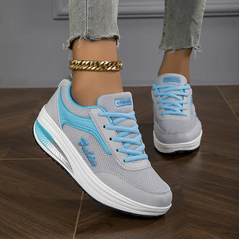 Presley | Dames sneakers met veters en platformzool