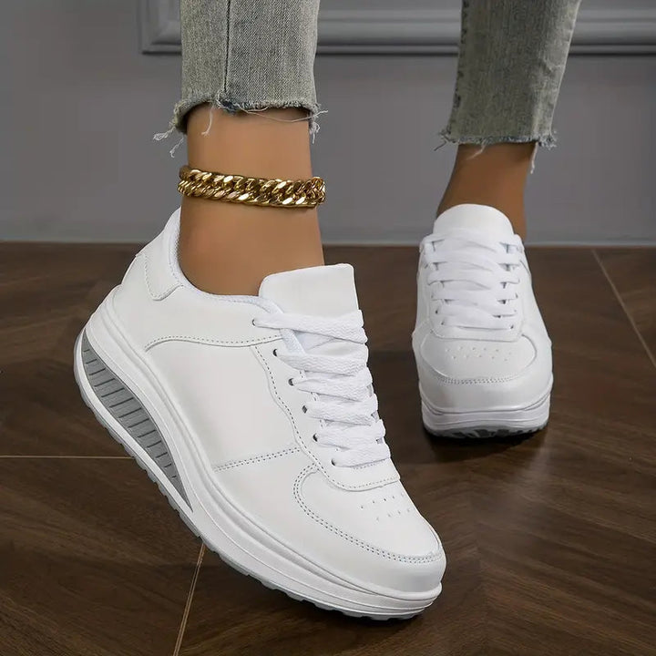 Presley | Dames sneakers met veters en platformzool