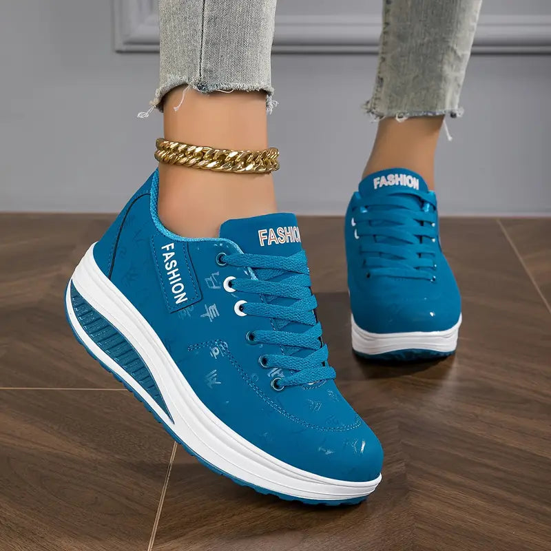 Presley | Dames sneakers met veters en platformzool
