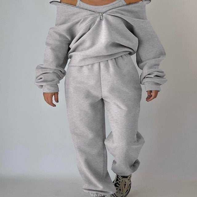 Denise | Tweedelige Sport Set Dames - Hoogwaardige Stoffen Mix, Hoodie en Joggingbroek