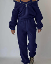 Denise | Tweedelige Sport Set Dames - Hoogwaardige Stoffen Mix, Hoodie en Joggingbroek