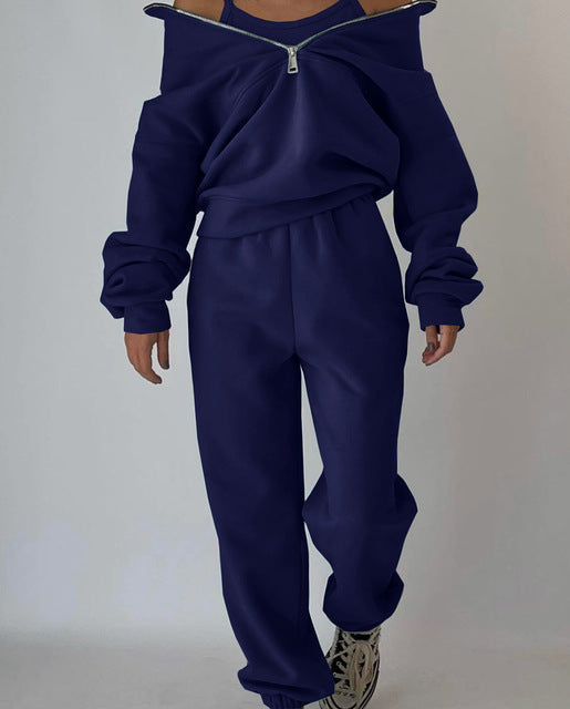 Denise | Tweedelige Sport Set Dames - Hoogwaardige Stoffen Mix, Hoodie en Joggingbroek