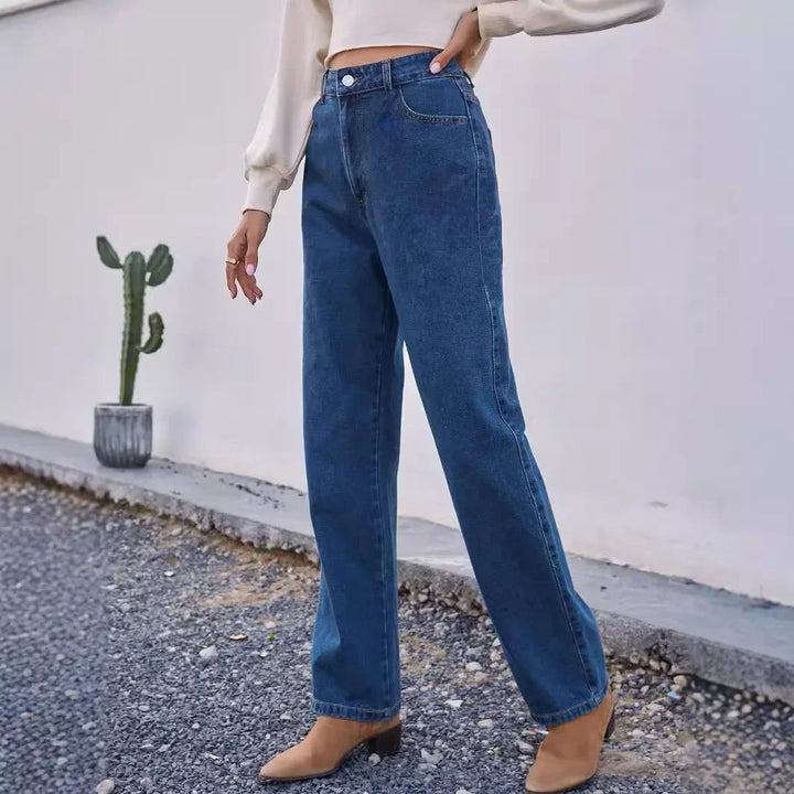 Estrella | Dames Broek met Hoge Taille Rechte Pijpen