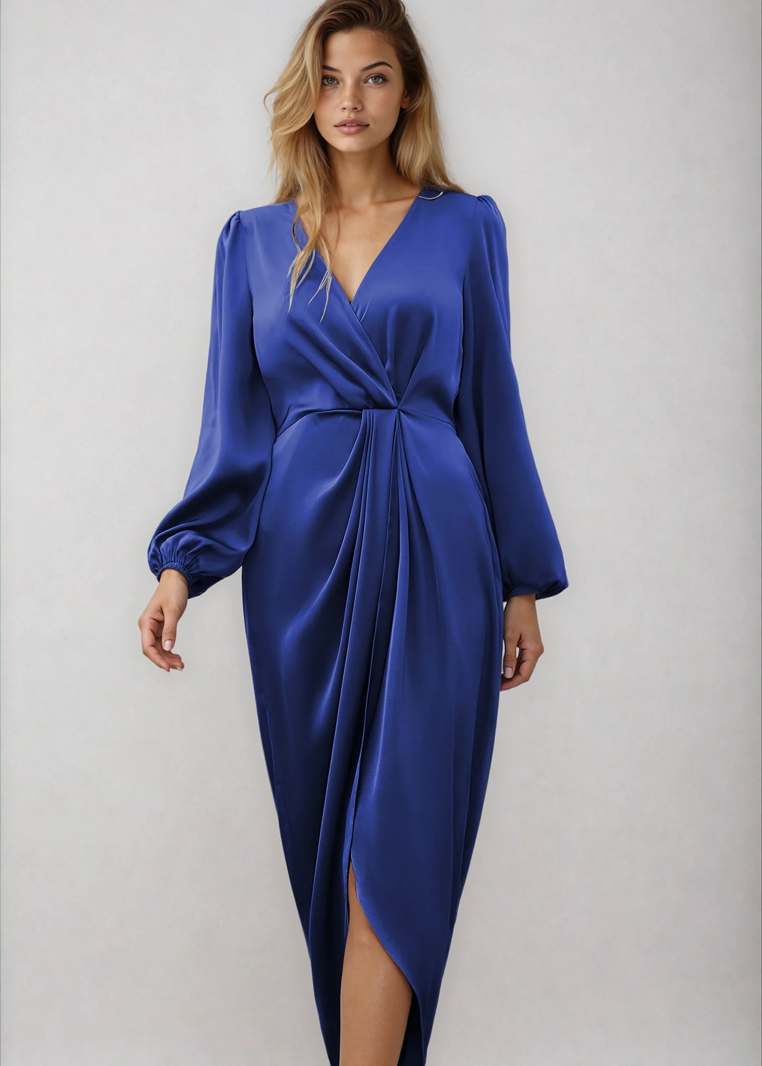 Diana | Wikkel Midi Jurk Dames - Elegante, Flatterend V-Halsontwerp