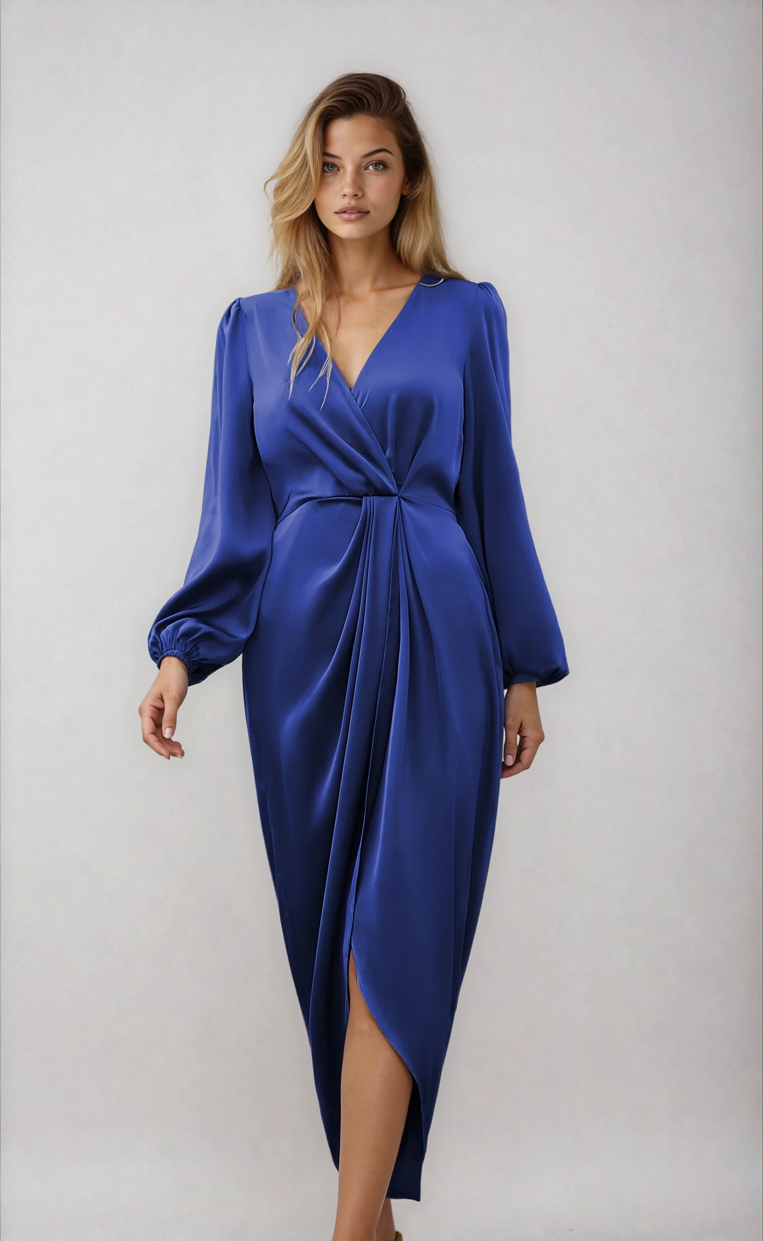 Diana | Wikkel Midi Jurk Dames - Elegante, Flatterend V-Halsontwerp