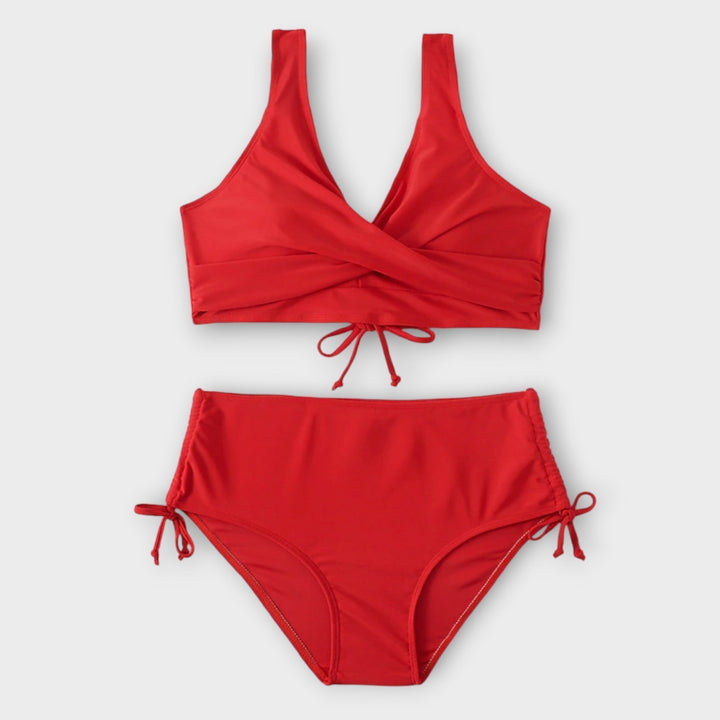 Vanessa | Dames bikini met overslagtop en strikkoordbroekje