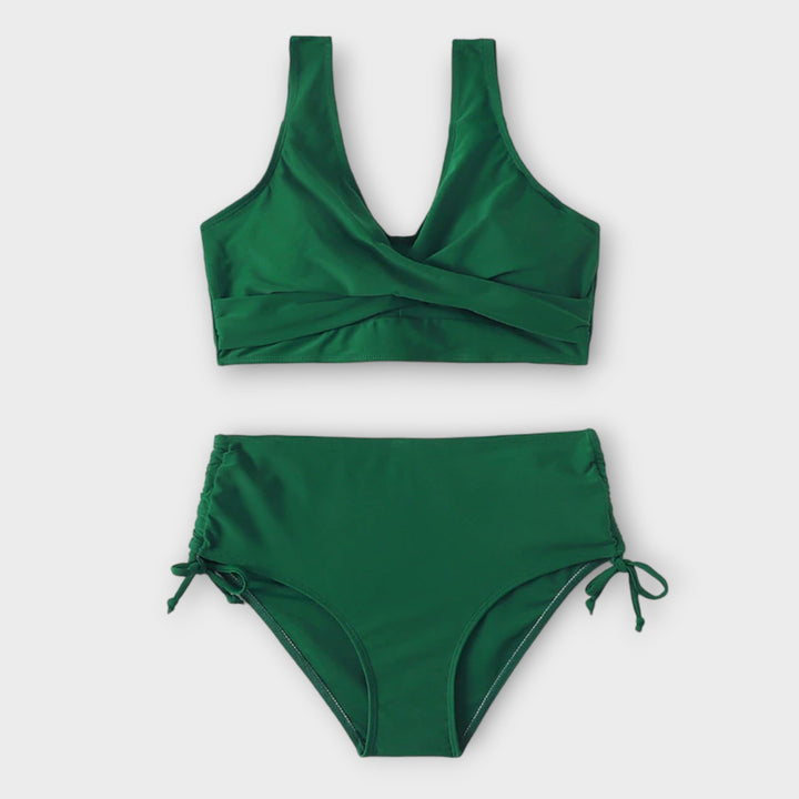 Vanessa | Dames bikini met overslagtop en strikkoordbroekje