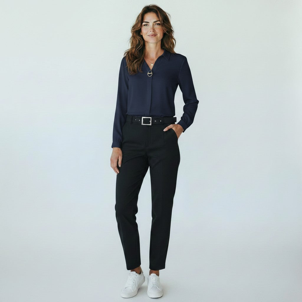Daniela | Damesblouse met knoopsluiting en overhemdkraag