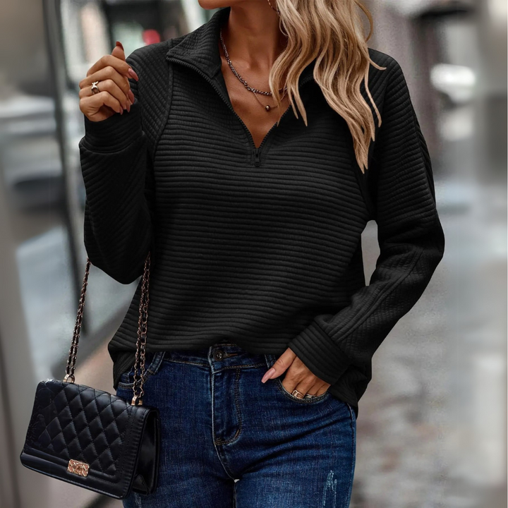 Suzanne - Half-Zip Gedetailleerde Pullover