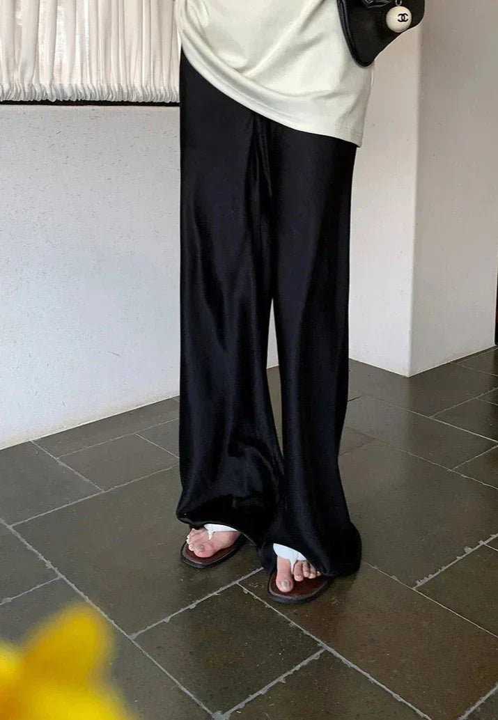 Kenzie | Dames broek met wijde pijpen hoge taille