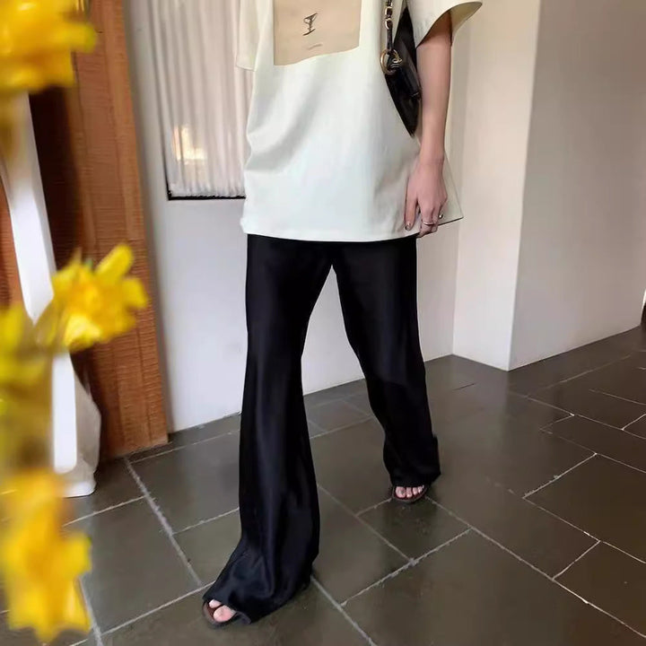 Kenzie | Dames broek met wijde pijpen hoge taille