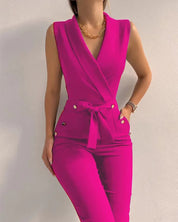 Elara | Dames Jumpsuit van Hoogwaardige Stof, Mouwloos en Elegant