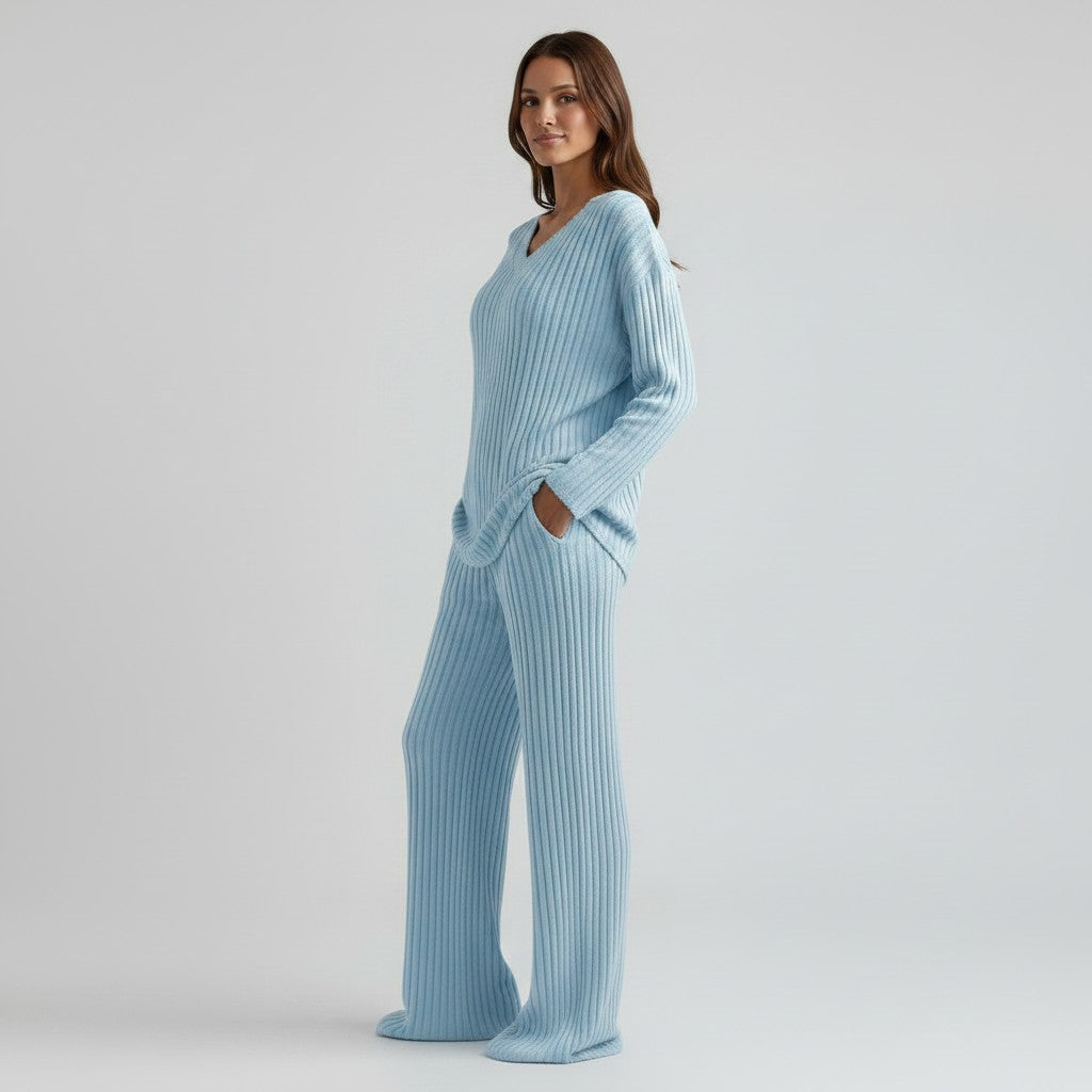 Elin | Comfortabele Tweedelig Loungewear Set Dames - Jogging Ribstof
